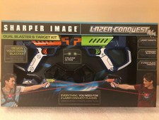 Sharper Image Lazer Conquest Dual Blaster And Target Kit New