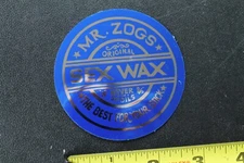 Mr Zog's Sex Wax Surfboard Blue Silver Original V45A Vintage Surfing STICKER