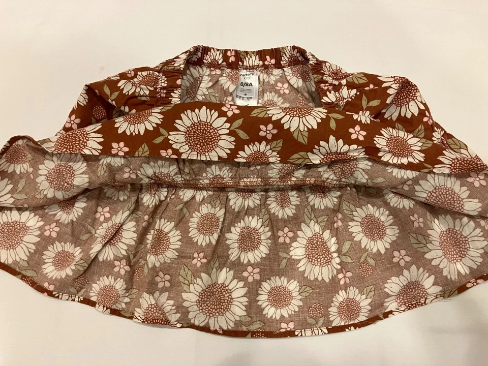 Falda Carter's Niñas Floral Talla:8/8 A Cintura Elástica Marrón Foto 3 de 3