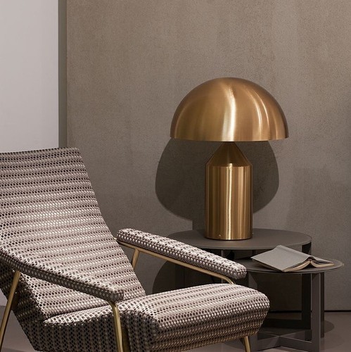 Lampada da Tavolo Design Stile Atollo - 50 cm - Oro - Alluminio - NUOVO - Foto 4 di 6
