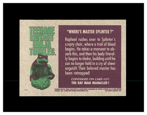 1990 TOPPS TEENAGE MUTANT NINJA TURTLES TMNT YOU PICK CARDS, STICKERS & PUZZLE - Picture 112 of 290