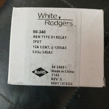  White-Rodgers Steveco 90-340 RBM Type 91 Relays DPDT rly1709 coil vac