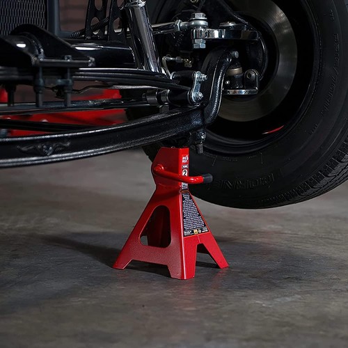 2 Ton Alloy Steel Car Jack Stands - Height Adjustable, Red, Lightweight Design - Afbeelding 8 van 9