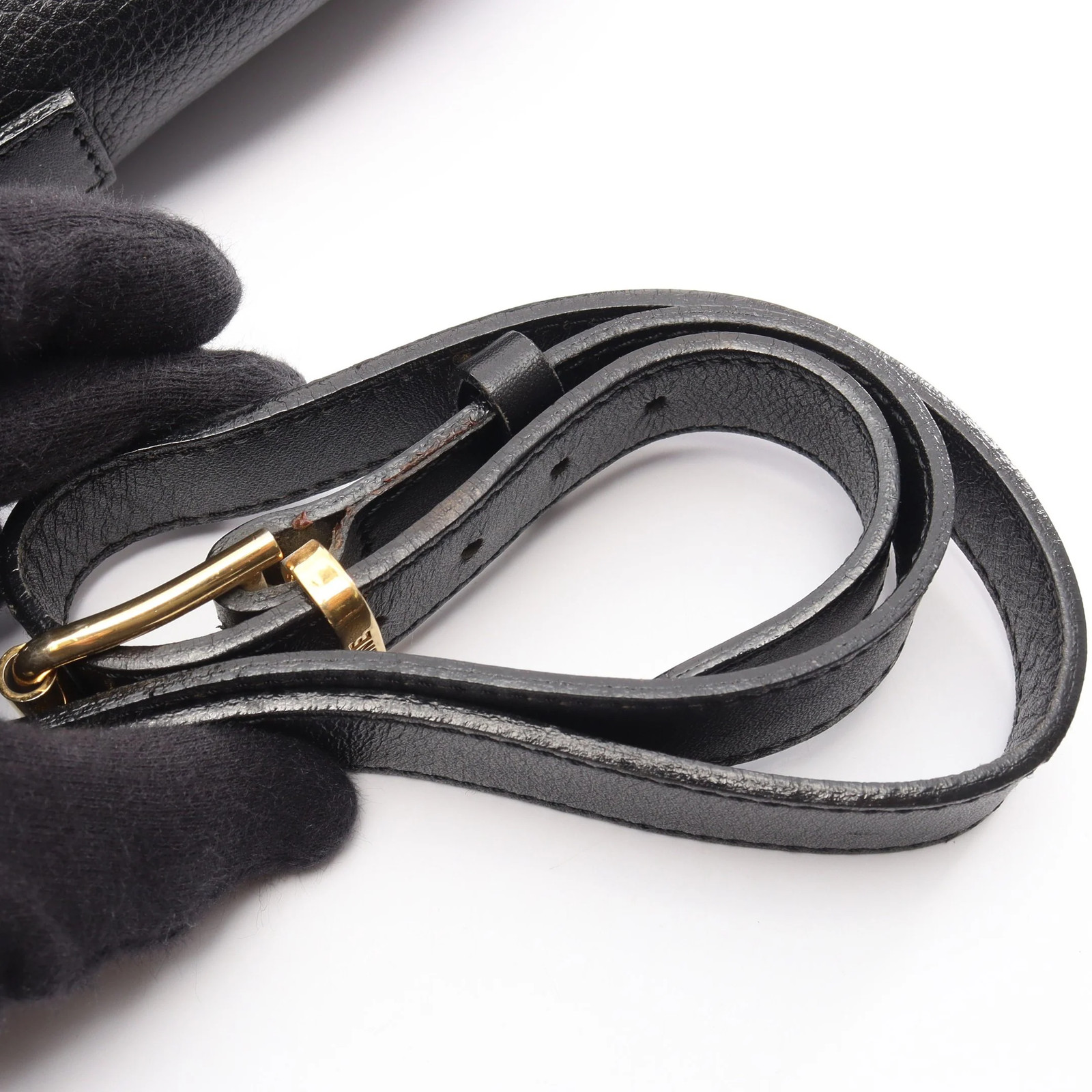 CELINE Shoulder Bag Leather Black — image 7