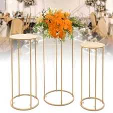 3 Pcs Flower Rack Vase Stand Prop Metal Art Geometric Column Wedding Party Decor