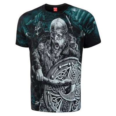 T-Shirt Valhalla Nordic Wikinger Drakar Viking Warrior Odin Thor Wiking Vikings