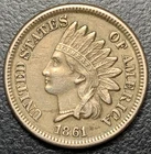 1861 Indian Head Cent Penny IHC Copper-Nickel XF Full LIBERTY Better Date Coin