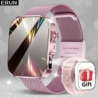 Unisex Smart Watch Stainless Steel Strap Fitness Tracker Call Reminder Message -