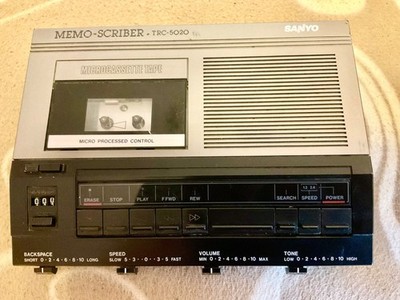 Sanyo TRC-5020 Memo-Scriber Compact-Cassette inkl.  Netzteil Fußschalter Anleit.