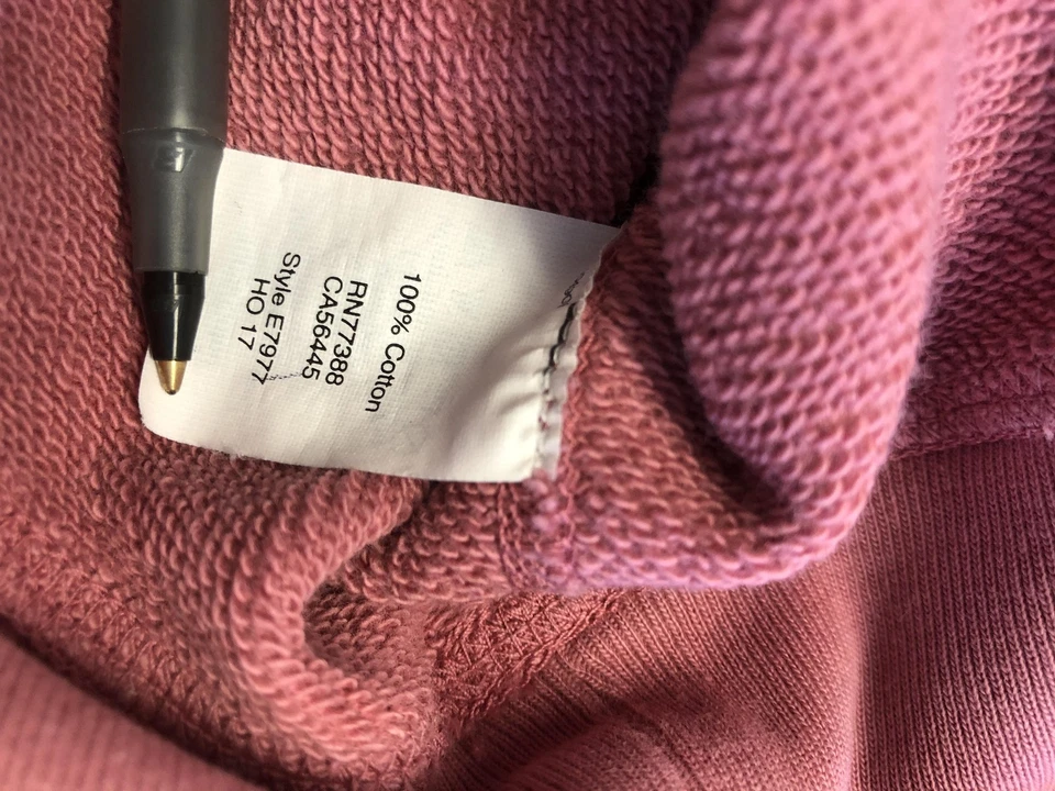 Sudadera J Crew Para Hombre Grande Rosa Prenda Teñida Cuello Redondo Muesca en V 100% Algodón Foto 4 de 4