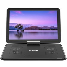 17.5" Portable DVD Player with 15.6" Large HD Screen, 6 Hours Rechargeable Ba...