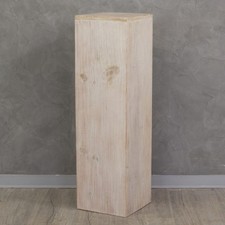B-Ware Säule Holzsäule Dekosäule Sockel Blumenständer Holz Lime-Weiß Groß 86 cm