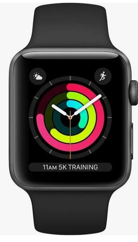 Apple Watch Series 3 38mm Space Gray Aluminum with Black Sport Band OPEN BOX - Picture 2 of 9