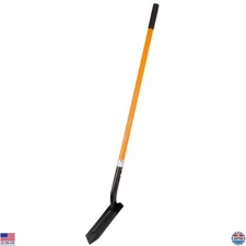 Heavy Duty 4-Inch Trench Shovel with Fiberglass Handle, 56 Inches Long