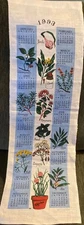 1993 Herbs Calendar Tea Towel By KAY DEE 26” X 8  In