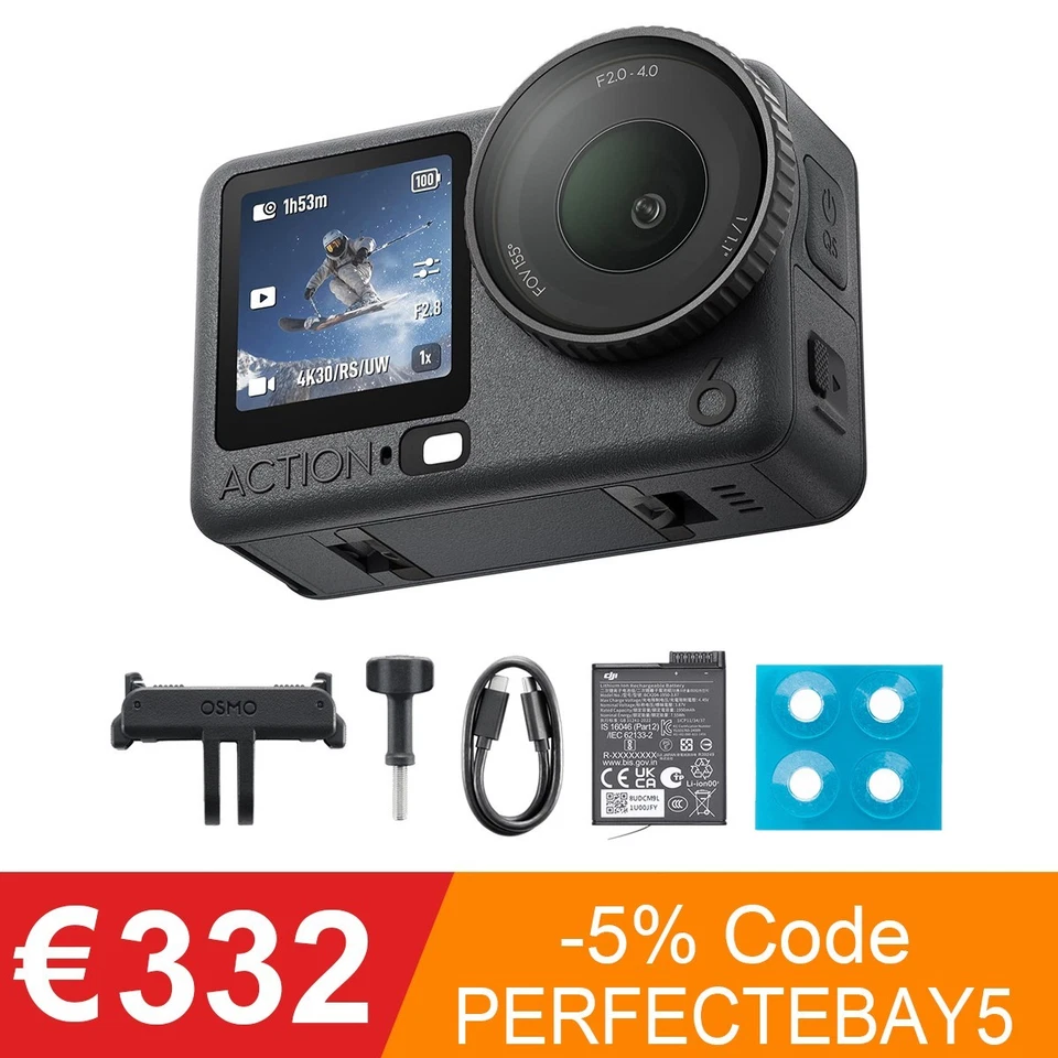 DJI Osmo Action 6 Essential Combo Action-Kamera Mit 1/1,1″-Quadratsensor Variab - Bild 1 von 4