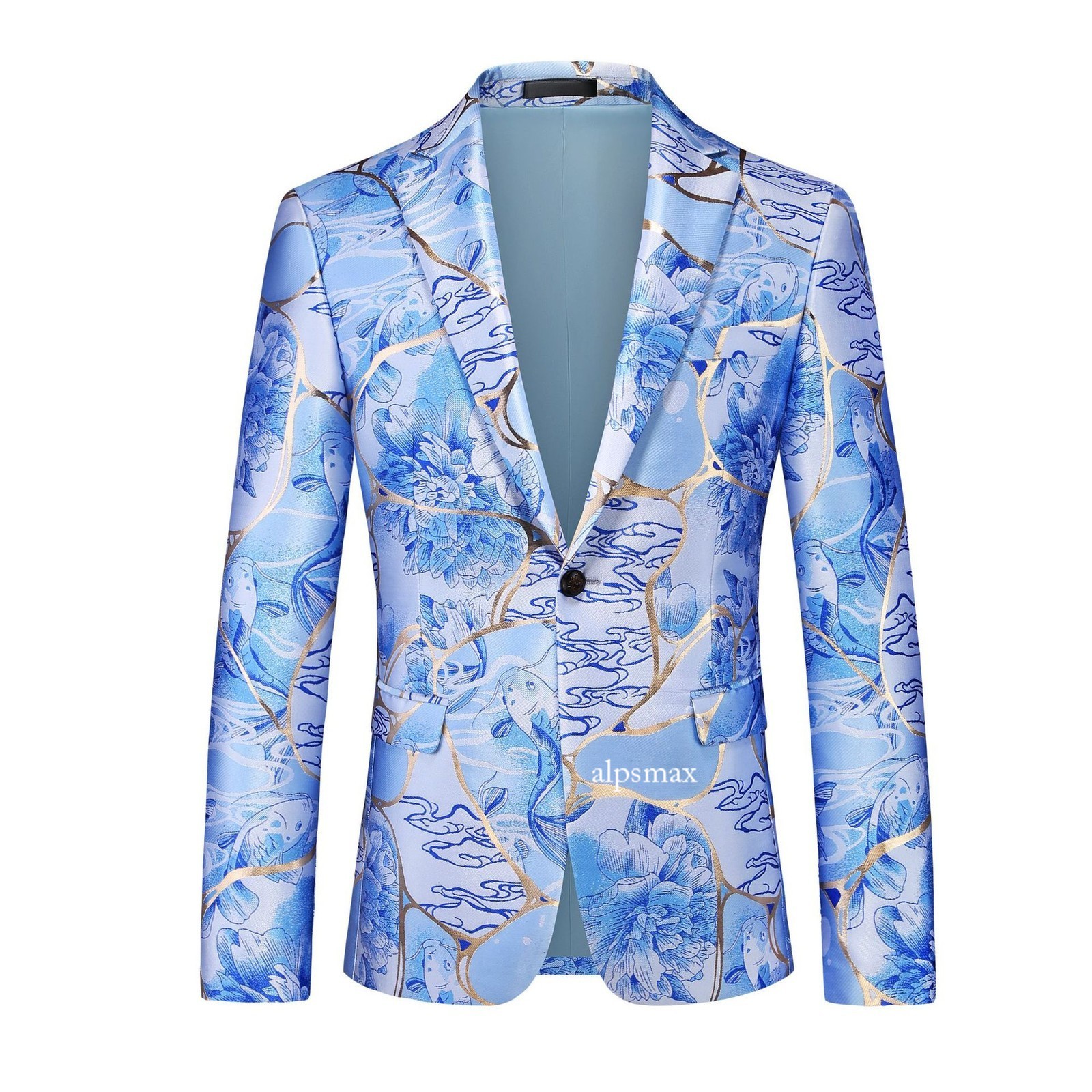 Korean Slim One Button Business Casual Suit Jacket Men's Banquet Jacquard Dress