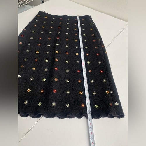 Vintage 00s’ Y2K Moschino Cheap & Chic Wool Pencil Skirt Embroidered flowers - Picture 12 of 12