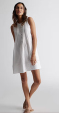 Quince 100% European Linen Sleeveless Swing Dress White S