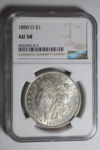 1880 O Morgan Silver Dollar AU58 NGC #013