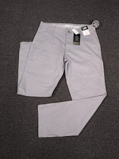 New Lee Active Stretch Slim Straight Pants Men  s 34x30 Gray Casual Wicking