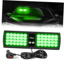  48LED Visor Strobe Lights Interior Windshield Emergency Warning Light Green