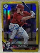 2018 Bowman Chrome Prospects - Adam Haseley #BCP94 Yellow /75 Auto Autograph PHI