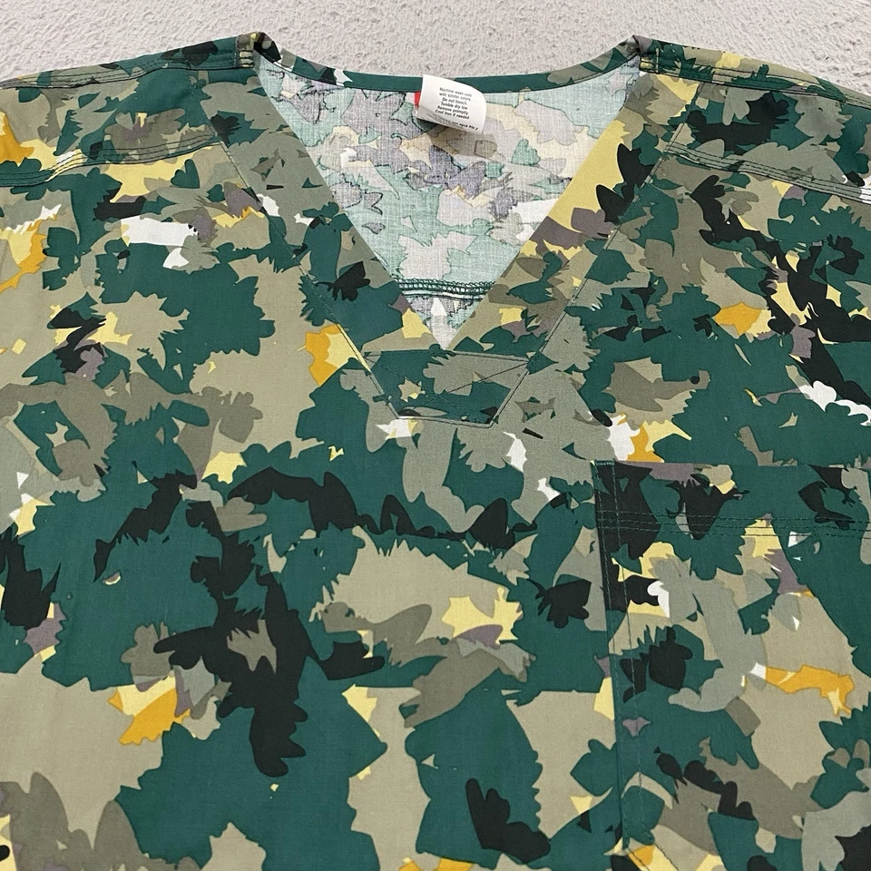Dickies Scrub Top Mens M Camouflage Over and Out V Neck Stretch NEW 81720 OVOU - Image 3 of 4