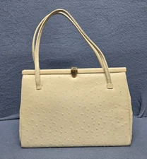 Vintage Strawbridge & Clothier Leather White Shoulder Bag