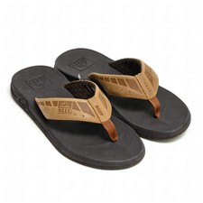 REEF Phantom LE Beach Flip Flop Sandals - Men s Sz 9 - Brown/Tan Leather NEW