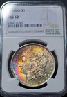 New Listing1885-O Morgan Silver Dollar NGC MS62 Rainbow Toned Morgan US $1 BU Neon Colors