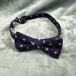 Cat & Jack Boys Bow Tie Blue Red White Stars & Stripes 1.75" Wide Pre-Tied