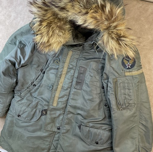 Vintage Air Force Parka Heavy 1950s USAF N-3B Jacket Albert Turner Real Fur S