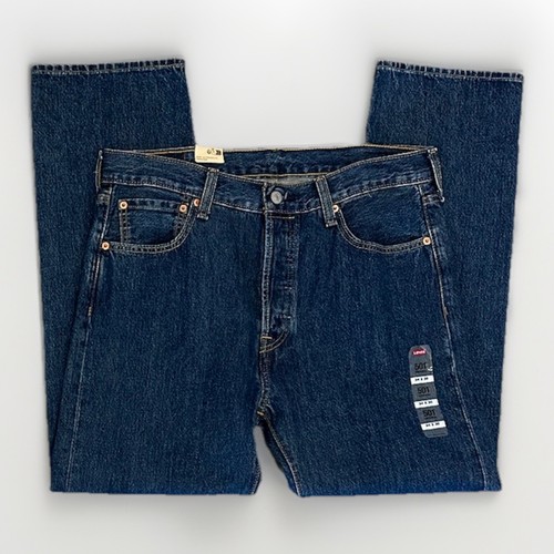 Levi's Herren 501 Original Fit Button Fly, Dark Stonewash, Größe 34 x 30, Neu