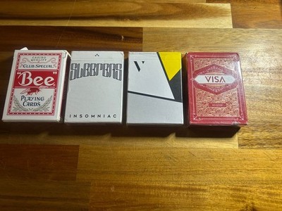Playing Cards. 4 Decks.2016 Virtuoso, Sleepers Insomniac,Bee, Visa.