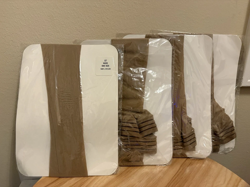 Lote de 4 Pares de Meia-calça Vintage Garantida Nacional S7 Nude Tamanho Único 100% Nylon NOVO - Imagem 2 de 4