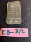 .999 FINE SILVER E ENGLEHARD 1 TROY OZ. BAR
