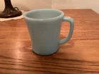 VTG FIRE-KING Oven Ware DELPHITE Light BLUE Milk Glass D-handle Mug MCM USA Cup