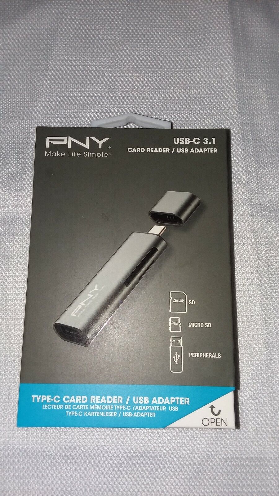 Brand New PNY P-CRMUS3A-BX USB-C 3.1 Type-C Card Reader USB Adapter 