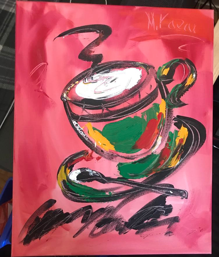 油彩画　coffee time 油彩画 coffee time Coffee Time, oil painting on canvas, 40 x