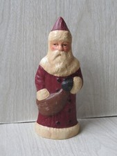 VTG Rustic Primitive Folk Belsnickel Santa Claus Christmas Figure 8.5 Beeswax
