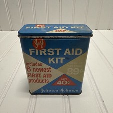 Vintage RARE Johnson & Johnson First Aid Kit Tin -Memorabilia*