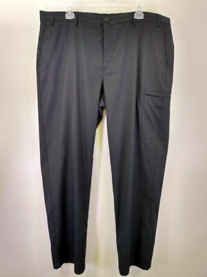 Savane Men's  40 X 32 Smart Cargo Straight Fit 5 Pocket Black Pants Work Office