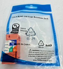 QTY 26 CAT6 RJ45 110 Type Keystone Jack Orange works with ethernet cable