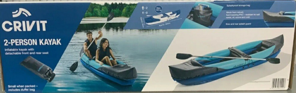 CRIVIT Inflatable Person Kayak Kit with Paddles NEW SEALED UK