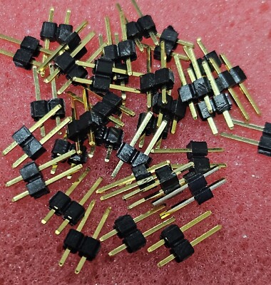 100 PCS AMP/TE CONN 103185-2 HEADER .100CL .025 SQ. POST GOLD PLT. NOS ...
