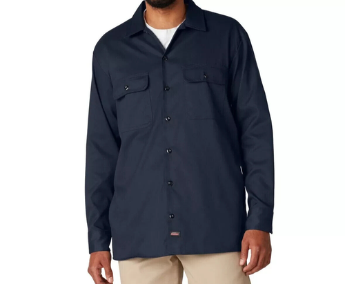 Dickies Herren Hemd Twill Button Down Langarm Neu Original Fit Größe 3XL Tall