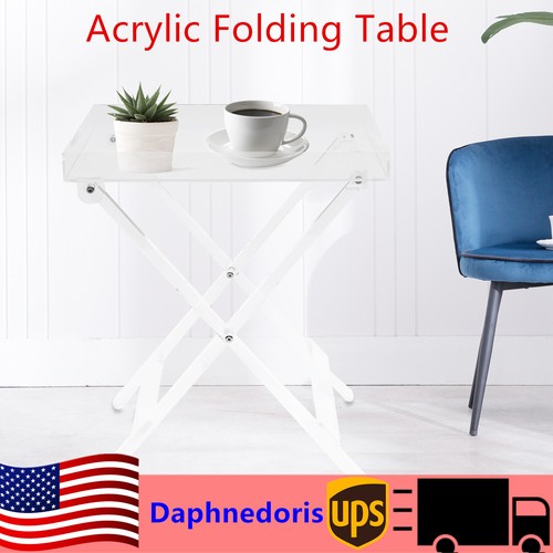 Acryl Klapp Tablett Tisch Klar Acryl Beistelltisch Quadratisch Couchtisch