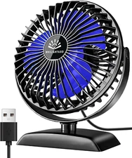 USB Desk Fan, Mini Fan but Powerful, Portable USB Fan with 3 Speeds, Quiet Table