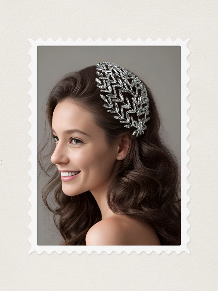 Wedding crystal hair vine, Crystal bridal silver headband, Goddess halo crown - Изображение 2 из 4